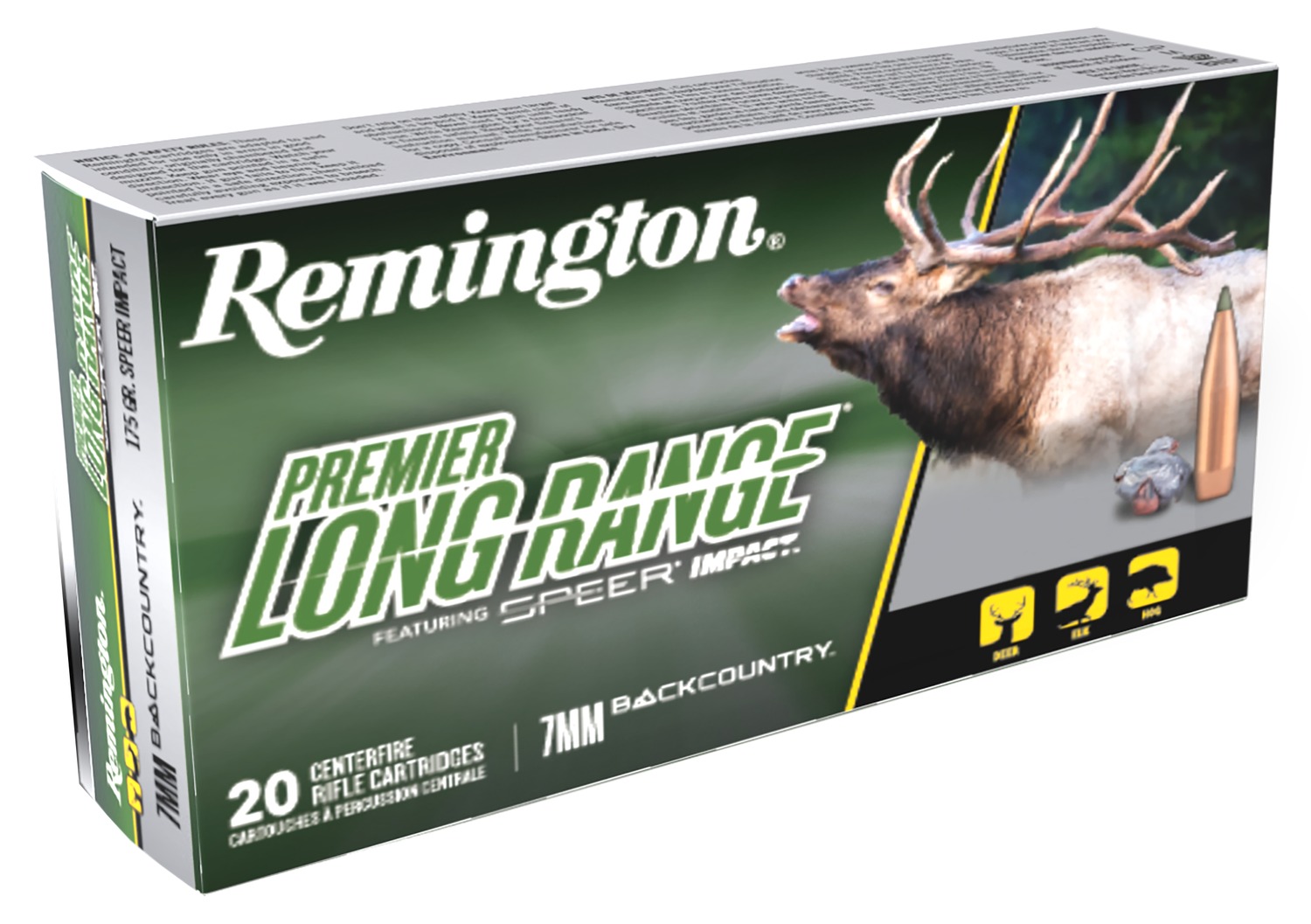 Remington Ammunition 28988 Premier Long Range 7mmBC 175gr 20 Per Box/10 Case