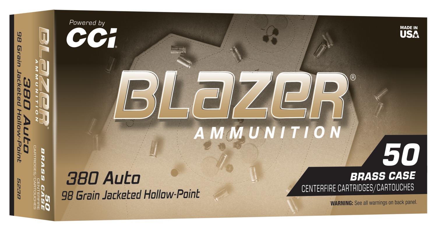 CCI 5238 Blazer  380ACP 98gr Jacketed Hollow Point 50/Box