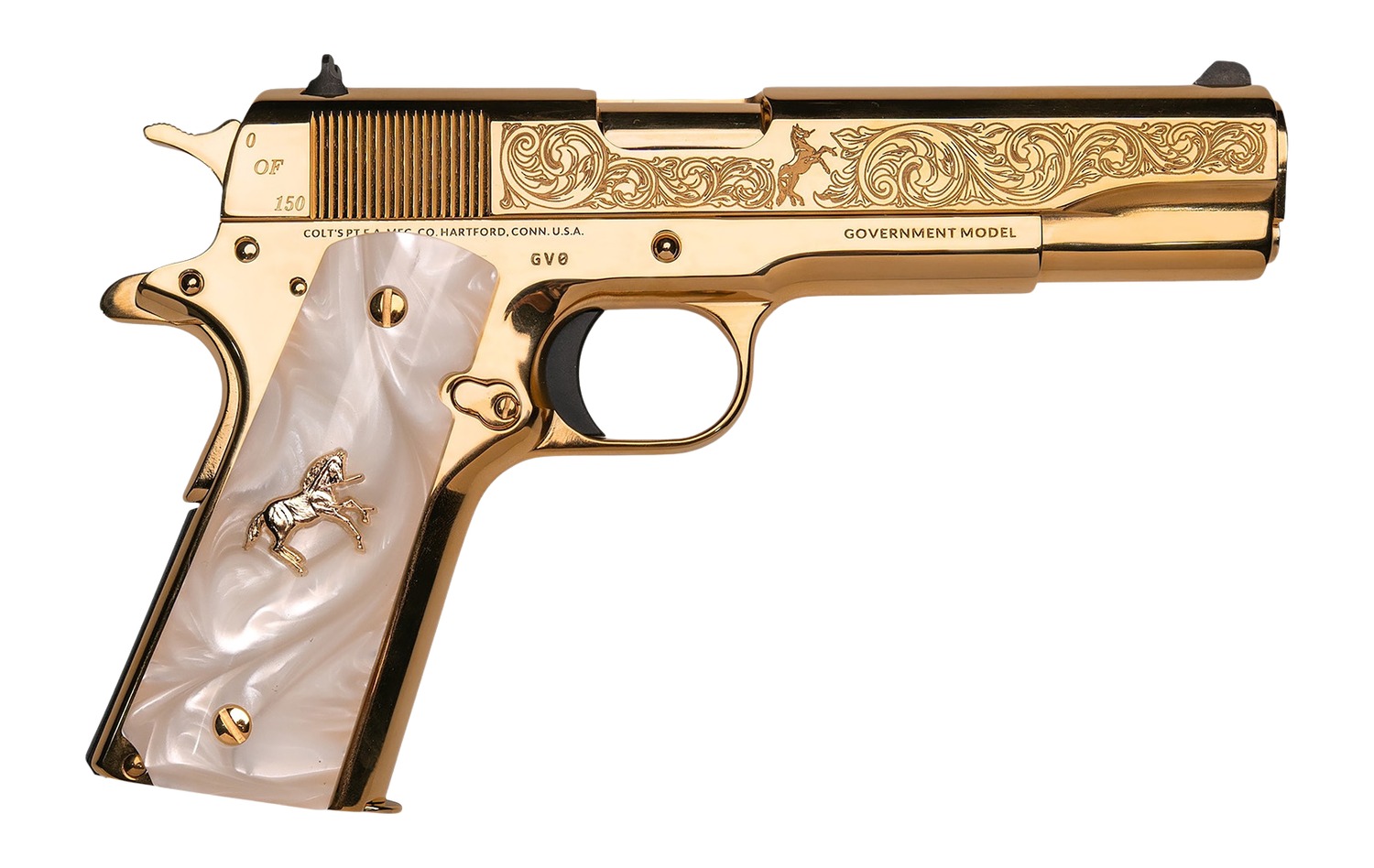 CNC CNCMIDAS COLT 1911 38 24KT GLD PEARL GRIP