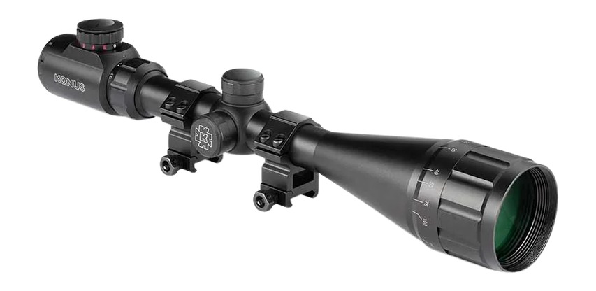 KONUS SCOPE FIGHTER 4-16X50 W/RINGS AO ILLUMINATED BDC BLK