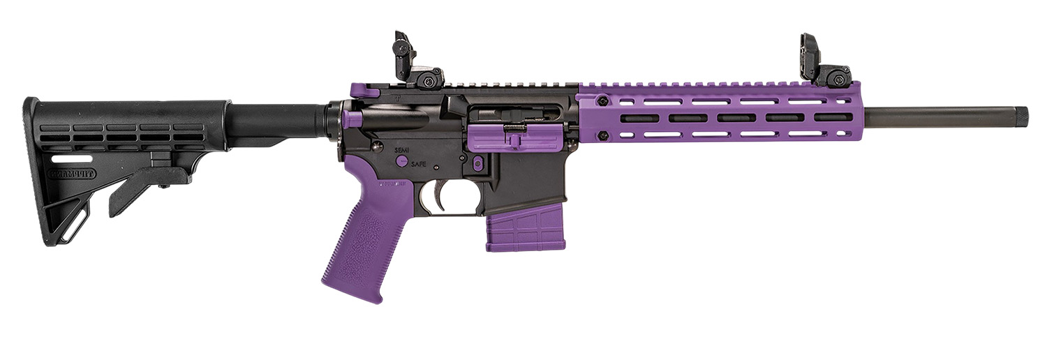 Tippmann M4-22 LTE Accent Semi-Auto Rifle - 22LR, 16" Threaded Barrel, Black/Purple, 25Rnd