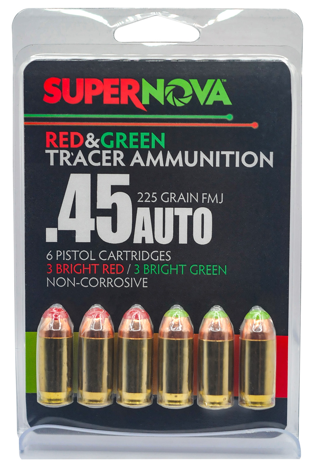 SUPERNOVA PMSN45AC-MP 45AC 225GR FMJ GRN/RED 6/60
