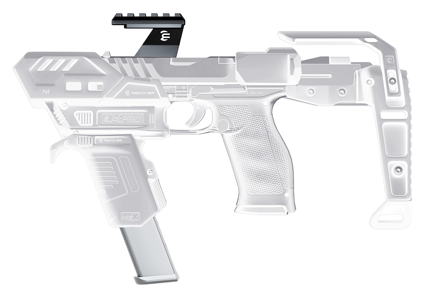 REC URP-01 S-PRO UPPER RAIL W/5 SLOT PIC RL ML