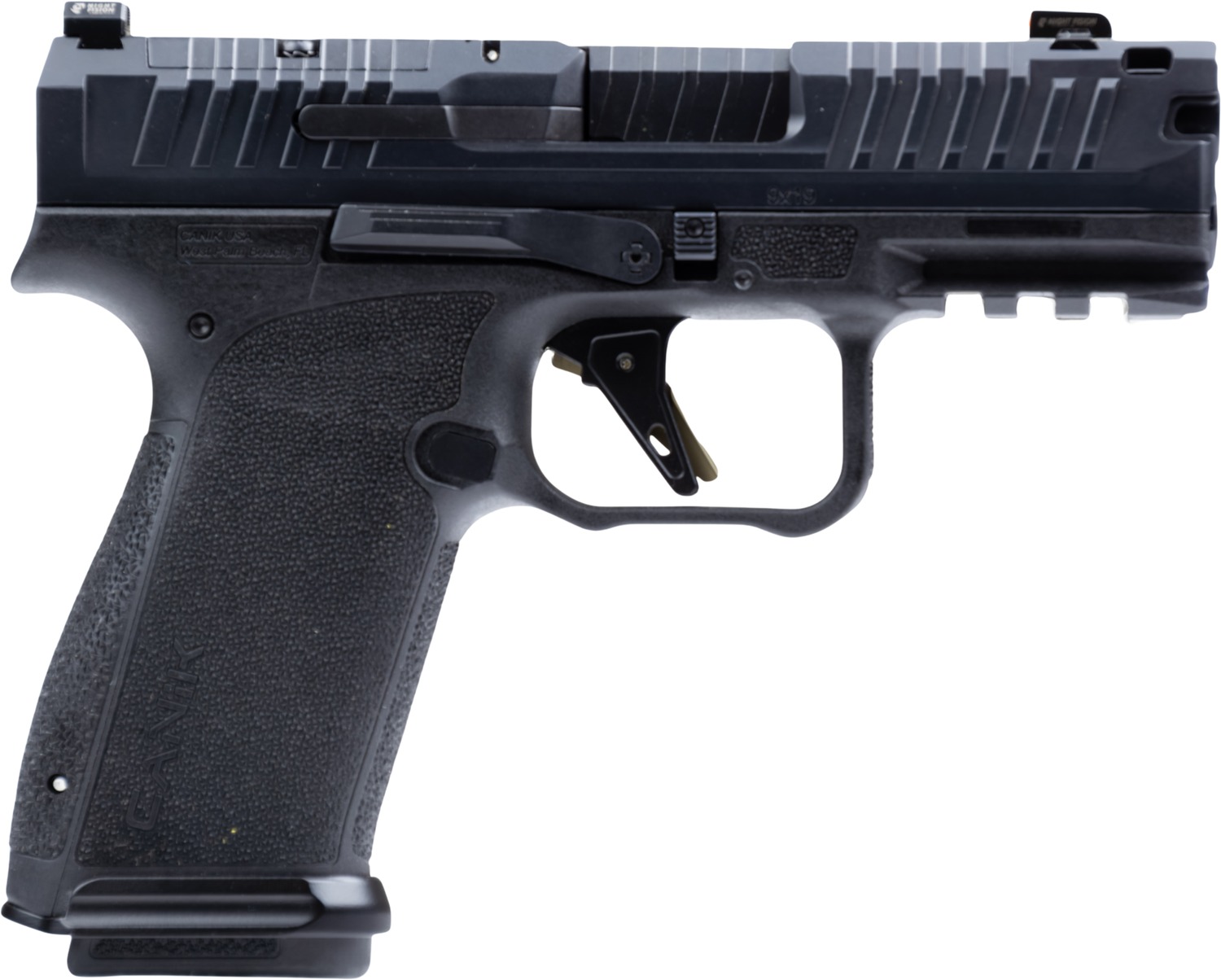 Canik HG8572N Mete MC9 Prime Micro Compact 9mm Luger 15+1 3.64" Black Barrel, Black Steel Optic Ready/Serrated Slide, Black Polymer Frame w/Beavertail & Picatinny Rail, Textured Grip, Ambidextrous