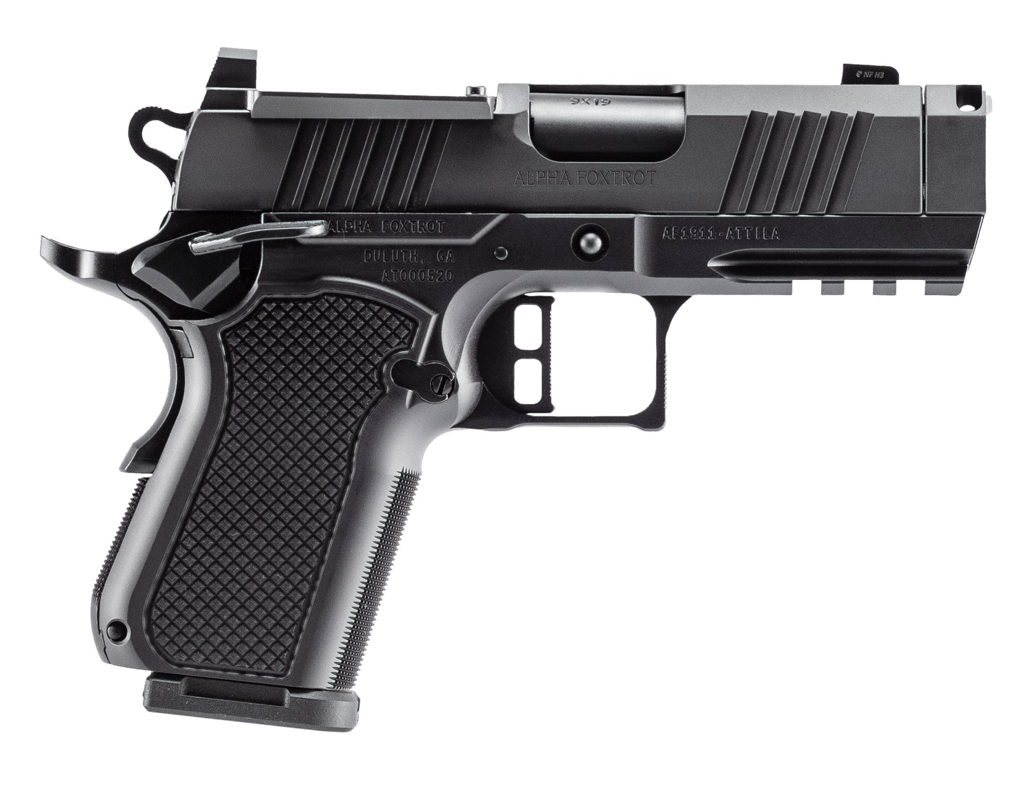 Alpha Foxtrot AF1911 Attila 9mm 3.5" 10-Round DLC Black