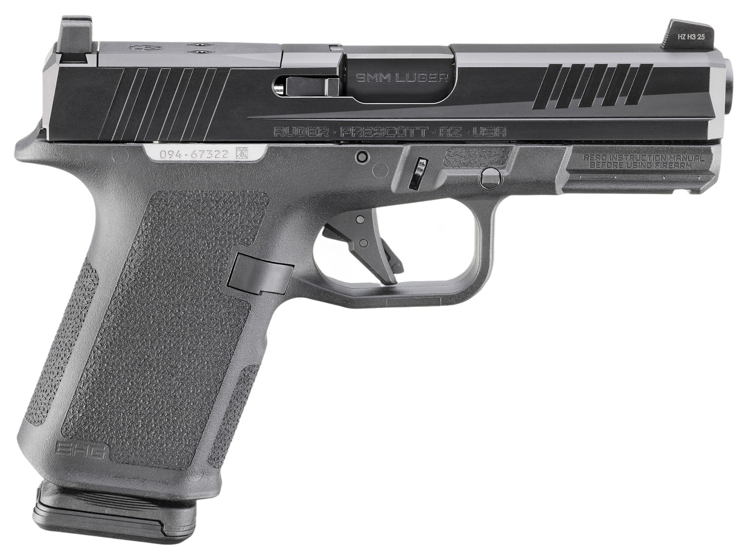 Ruger 19415 RXM  9mm Luger 15+1 4" Black FNC Nitride Alloy Steel Barrel & Optic Ready/Serrated Slide, Black Polymer Frame w/Accessory Rail, Textured Grip