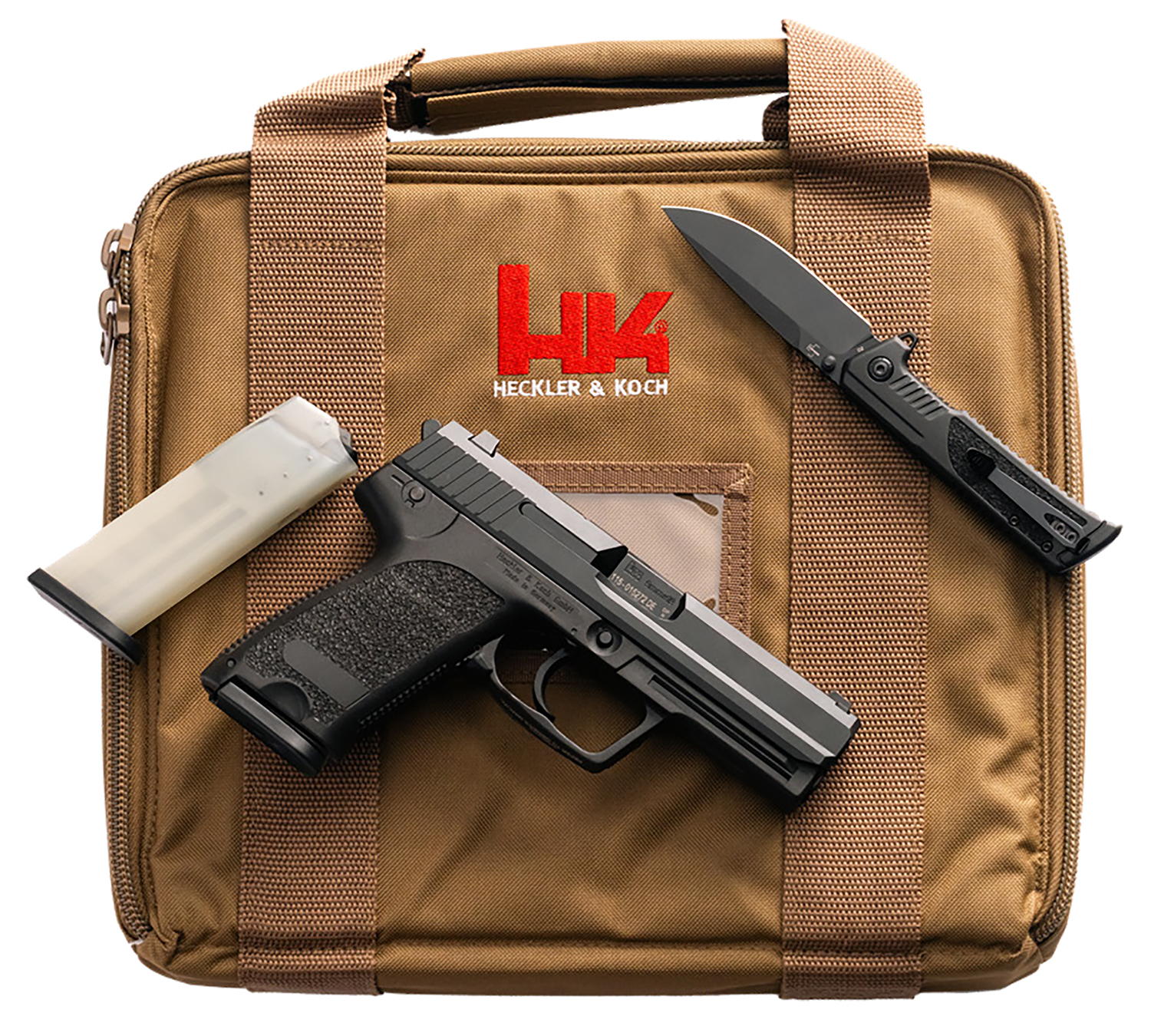 HK 81001397  P8A1 9MM 2X15R  W/BOKER  TAN CASE