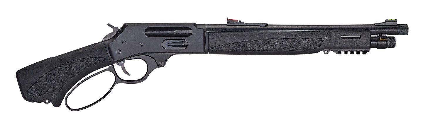 Henry H010GBLX4570 Bear's Leg 45-70 Gov 3+1 13.80" Blued Threaded Barrel, Blue Steel Drilled & Tapped Receiver, Black Synthetic Fixed w/Pistol Grip Stock