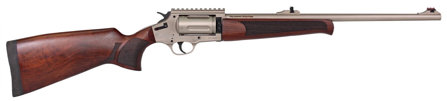 Iver Johnson Arms IJ1000SN IJ1000 410 Gauge 5rd 20" Overall Satin Nickel, Receiver w/Picatinny Rail, Walnut Fixed Stock