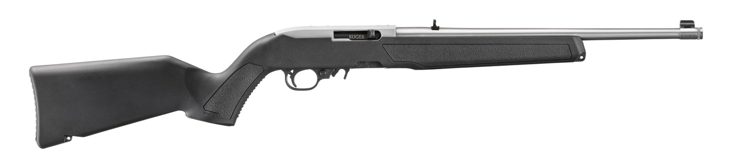 Ruger  10/22  22 LR 10+1 16.40" Satin Stainless Steel Threaded Barrel & Drilled & Tapped Receiver, Black Fixed w/M-LOK Polymer Stock