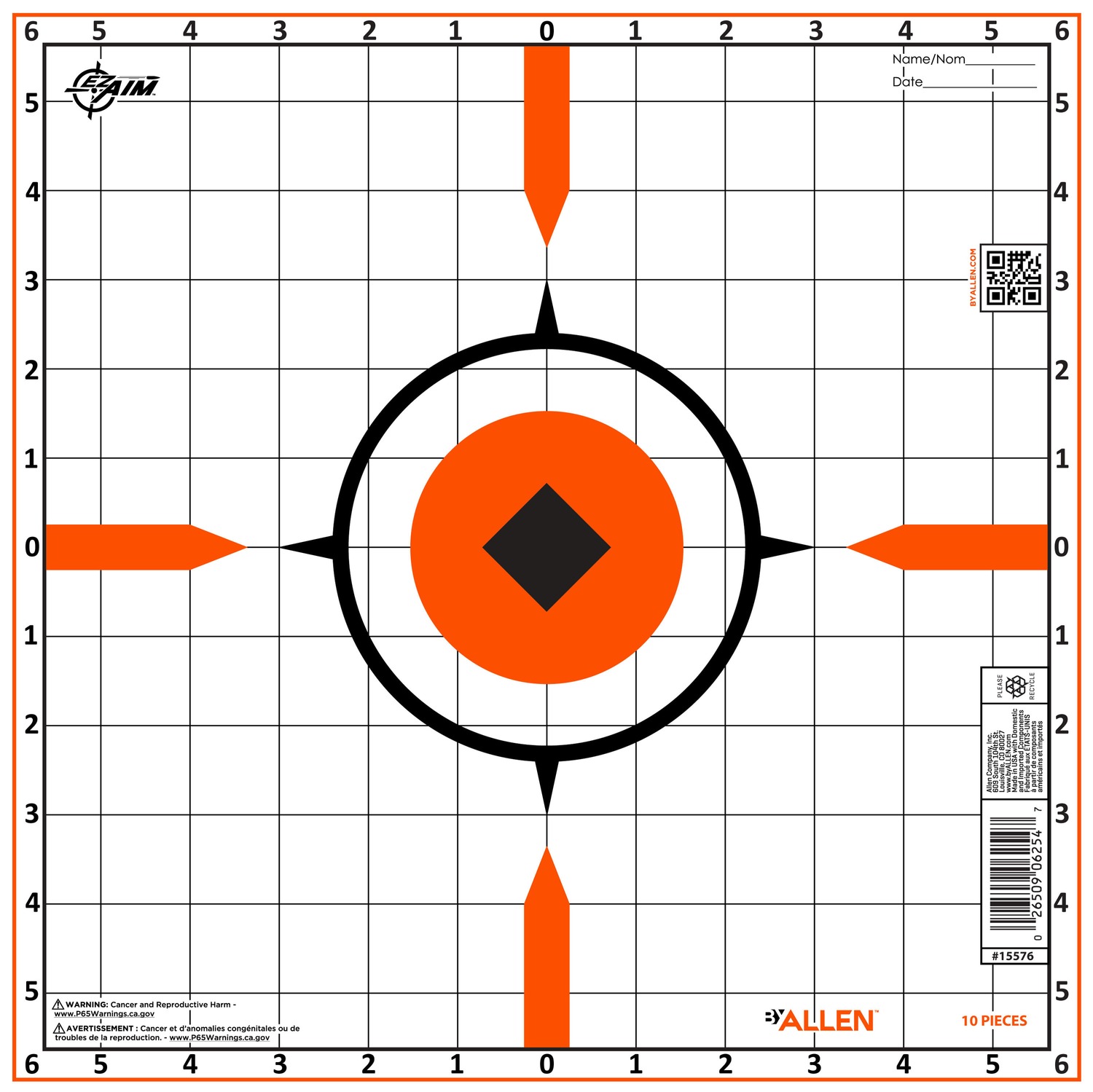 Allen 15576 RIGID SIGHT-IN TARGET 10PK - ALLEN