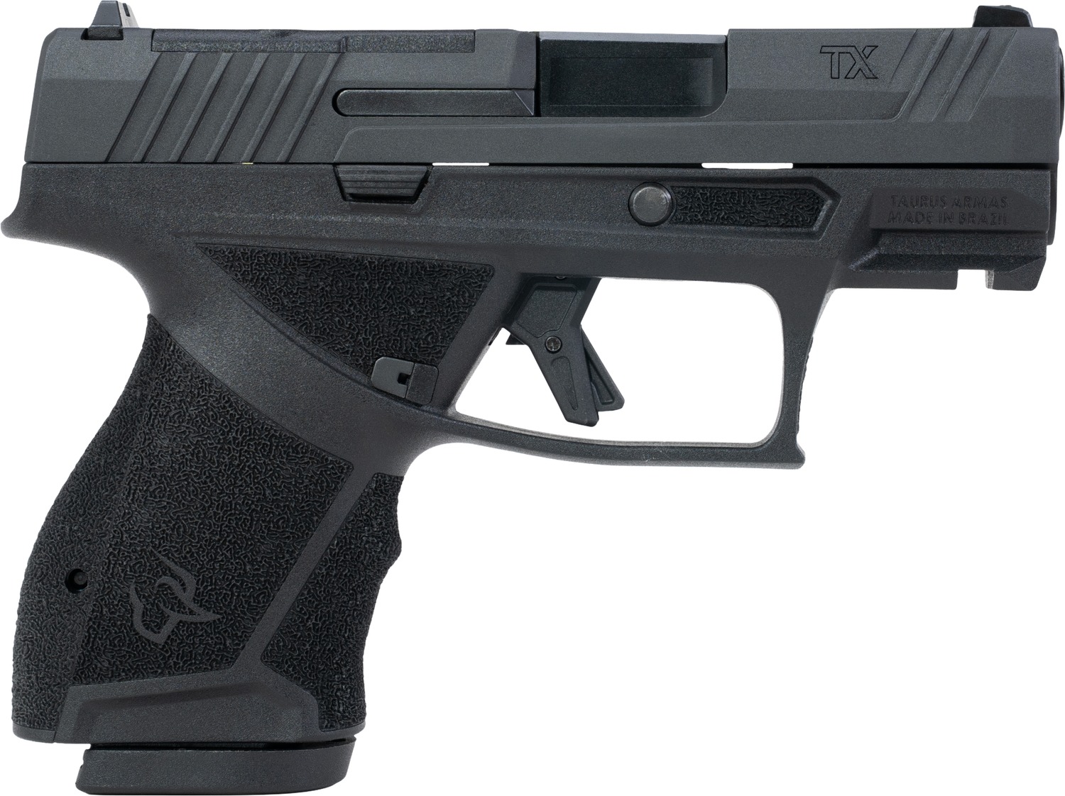 Taurus  TX 9  Compact 9mm Luger 10+1 3.40" Black Barrel, Black Nitride Alloy Steel Optic Ready/Serrated Slide, Black Stainless Steel Frame w/Picatinny Rail, Interchangeable Backstrap Grip
