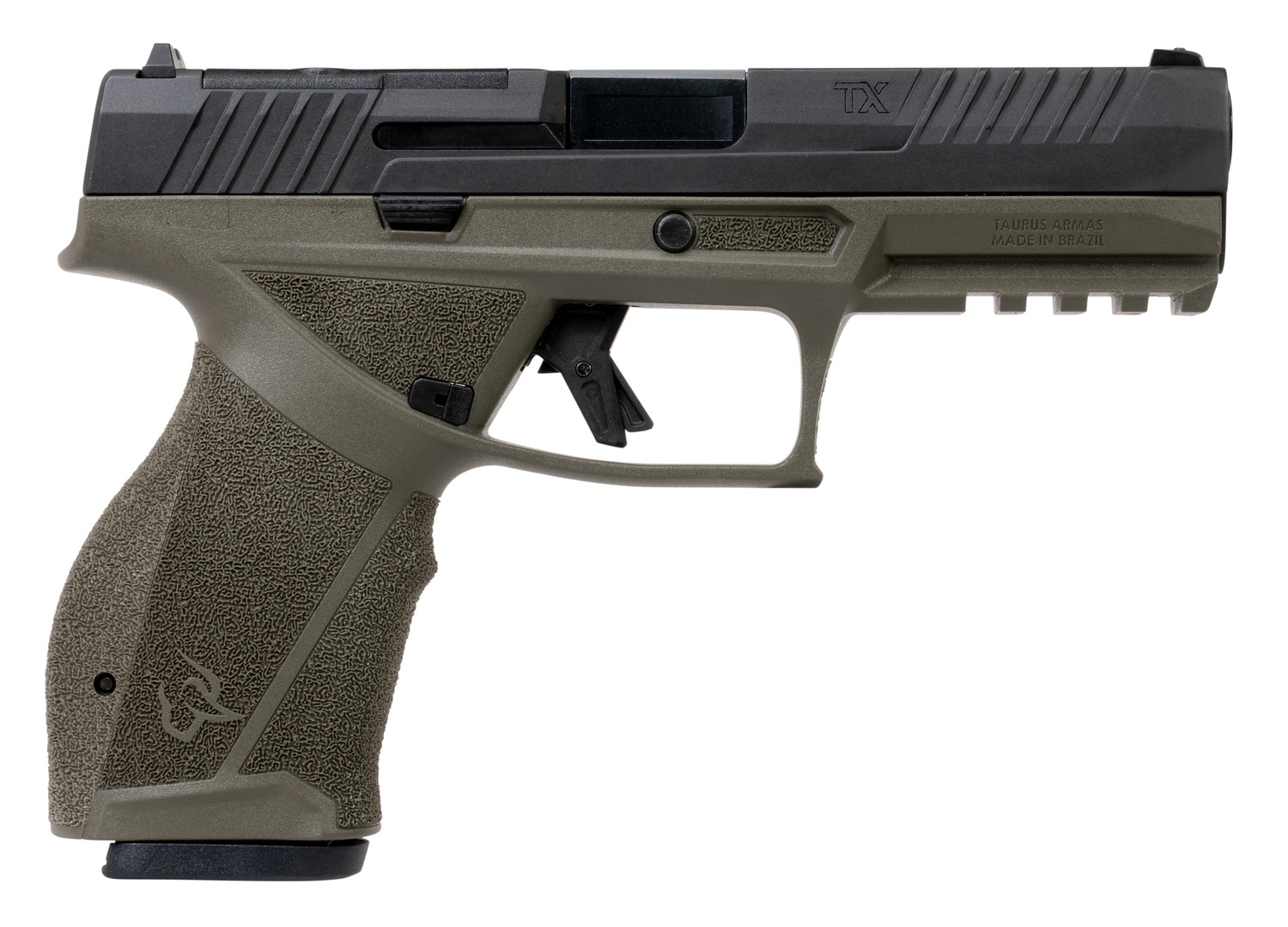 Taurus  TX 9  Full Size 9mm Luger 17+1 4.50" Black Barrel, OD Green Alloy Steel Optic Ready/Serrated Slide, Black Stainless Steel Frame w/Picatinny Rail, Interchangeable Backstrap Grip