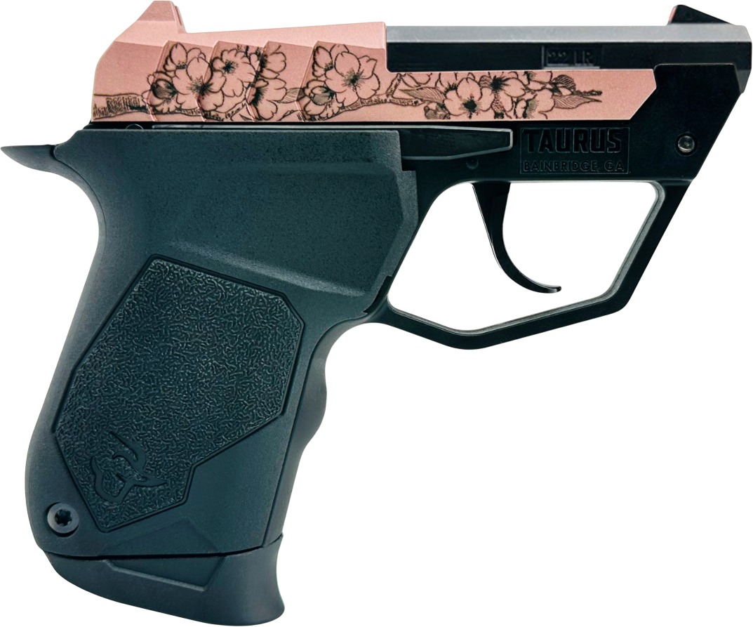 Taurus 22TUC Pistol 22 LR 3 in. Black/Cherry Blossom Engraved 9 rd.