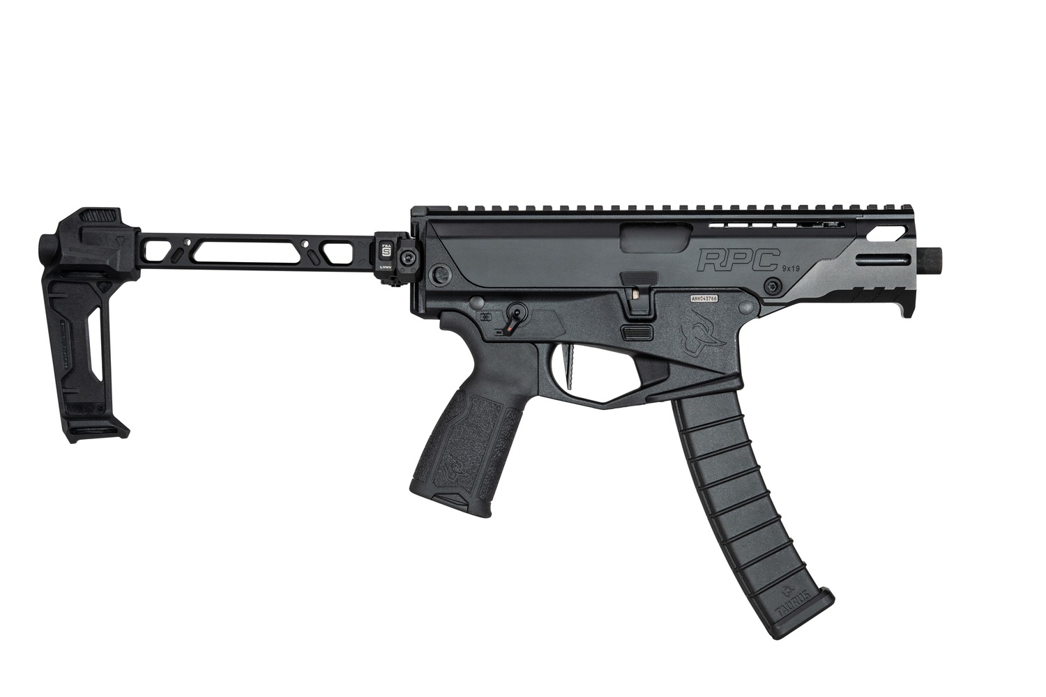 Taurus 1-RPC941-SIB RPC  9mm Luger 32+1 4.50" Matte Black Threaded Barrel, Steel Receiver w/Picatinny Rail, M-LOK Handguard, Black S.I. Brace, Black Rubber Grip, Ambidextrous