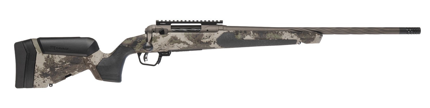 Savage Arms 32581 110 Core Hunter Pro 7mm BC 3+1 20" Spiral Fluted Barrel, Savage Woodland Camo AccuStock w/AccuFit V2 Synthetic Stock, Right Hand