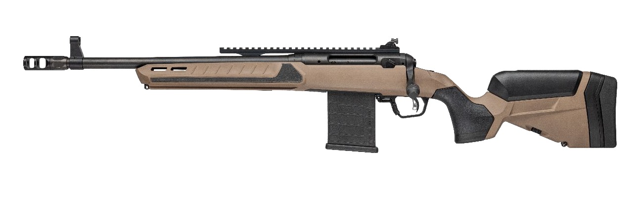 Savage Arms 32983 110 Scout V2 6mm ARC 10+1 Medium Heavy Profile Barrel, Arca Rail Forend, Coyote Tan AccuStock w/AccuFit V2 Polymer Stock, Left Hand