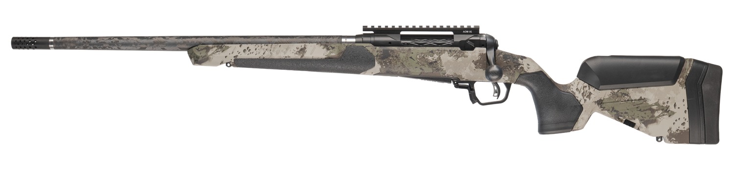 Savage Arms 32906 110 UltraLite Pro Full Size 6mm Creedmoor 3+1 20" Carbon Fiber Barrel, Savage Woodland Camo Accufit V2 Synthetic Stock, Left Hand