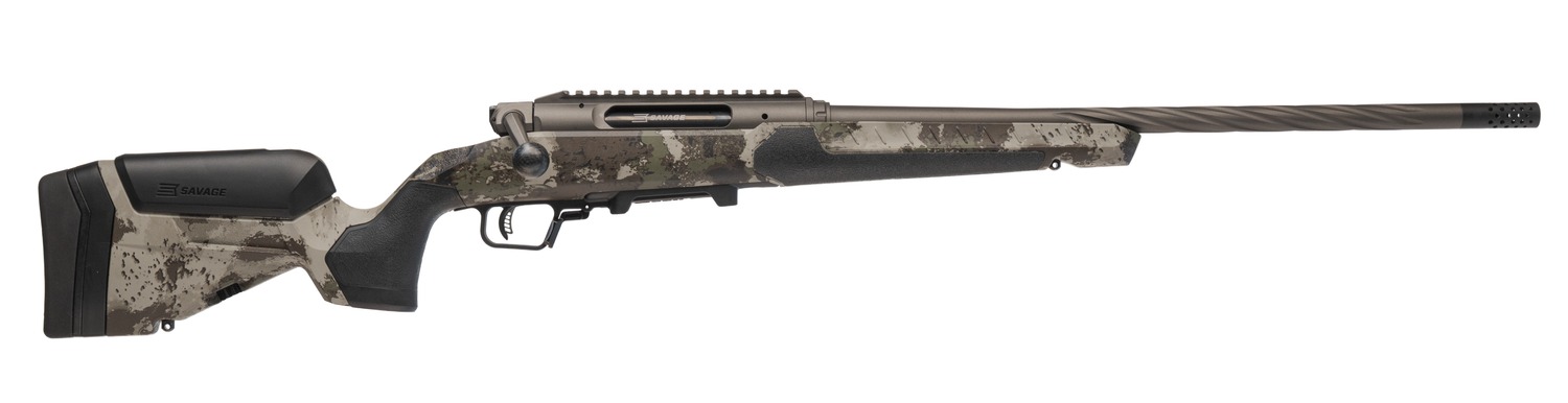 Savage Arms 32817 Impulse Core Hunter Pro Full Size 7mm PRC 3+1 20" Heavy Sporter Threaded Barrel, Carbon Steel Drilled & Tapped Receiver, Savage Woodland Camo AccuStock w/AccuFit V2 Synthetic Stock