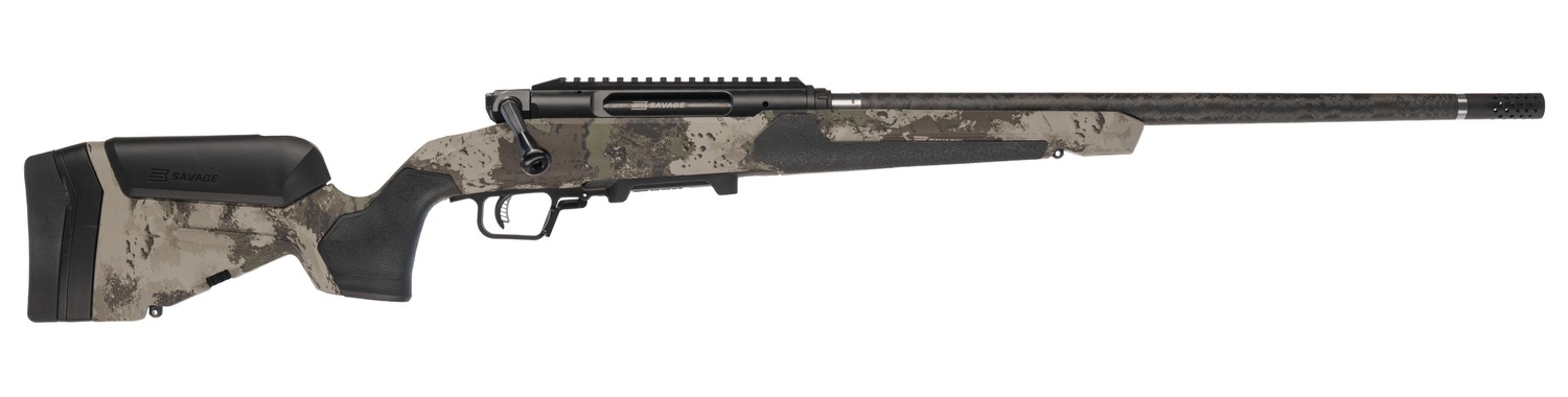 Savage Arms 32851 Impulse UltraLite Pro Full Size 300 Win Mag 3+1 20" Carbon Fiber Barrel, Carbon Steel Drilled & Tapped Receiver, Savage Woodland Camo AccuStock w/AccuFit V2 Synthetic Stock