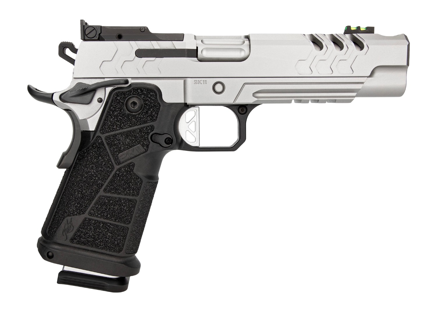 Kimber Mfg, Inc 3500080 2K11  Full Size 9mm Luger 20+1 5" Matte Stainless Steel Compensated Barrel & Lightening Cut/Optic Ready/Serrated Slide, Matte Stainless Steel Frame w/Beavertail & Picatinny Rai