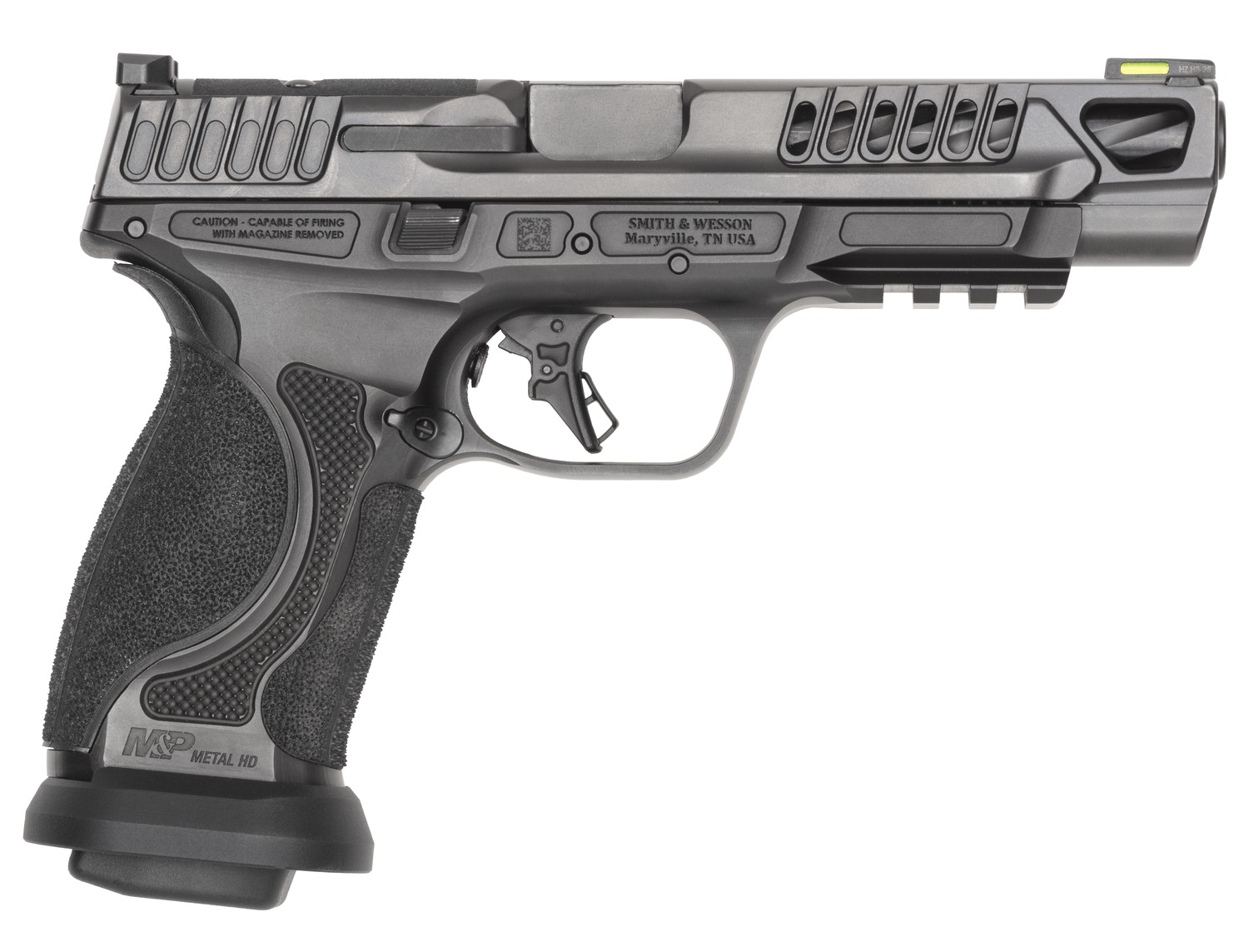Smith & Wesson 14068 M&P M2.0 Competitor HD 9mm Luger 17+1 5" Overall Black Armornite Stainless Steel Spiral Fluted Barrel, Lightening Cut/Optic Ready/Serrated Slide & Stainless Steel Frame w/Picatinn
