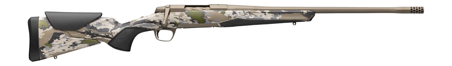Browning 0360102006 X-Bolt 2 Special SPR Full Size 22 Creedmoor 4+1 18" Smoked Bronze Cerakote Fluted Threaded Barrel, Steel Drilled & Tapped Receiver, Ovix Camo w/Black Overmold Adj Vari-Tech Synthet