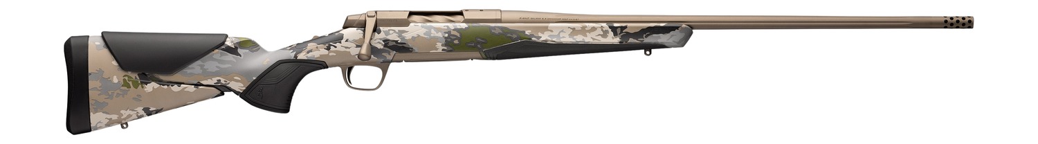 Browning 0360062006 X-Bolt 2 Speed Full Size 22 Creedmoor 4+1 22" Smoked Bronze Cerakote Fluted Threaded Barrel, Steel Drilled & Tapped Receiver, Ovix Camo w/Black Overmold Adj Vari-Tech Synthetic Sto