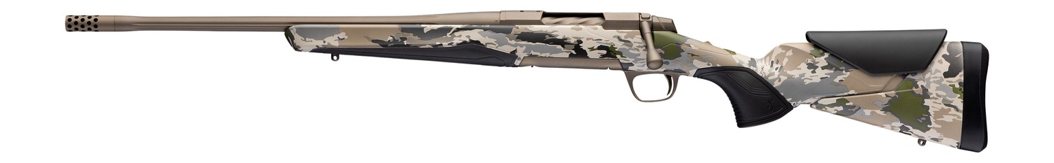 Browning 036124299 X-Bolt 2 Speed SPR Full Size 6.8 Western 3+1 20" Smoked Bronze Cerakote Fluted Threaded Barrel, Steel  Drilled & Tapped Receiver, Ovix Camo w/Black Overmold Adj Comb & LOP Synthetic