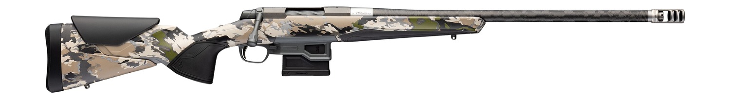 Browning 036141298 X-Bolt 2 Speed LR 7 PRC 5+1 26" Carbon Fiber Threaded Barrel, Tungsten Cerakote Steel Drilled & Tapped Receiver, Ovix Camo w/Black Overmold Adj Vari-Tech Synthetic Stock, Right Hand