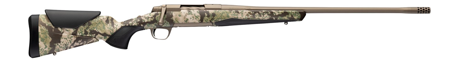 Browning 036138297 X-Bolt 2 Speed 300 PRC 3+1 26" Smoked Bronze Cerakote Fluted Threaded Barrel &  Steel Drilled & Tapped Receiver, Kryptek Obskura Transitional Camo Adj Vari-Tech Synthetic Stock, Rig
