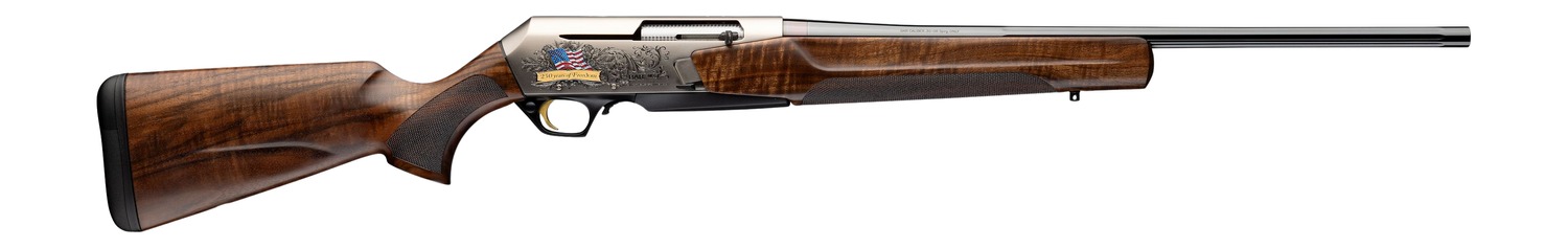 Browning BAR MK4 Medallion Americana Rifle 7mm Rem Mag 24 in. 250th Engrvd Nickle/Walnut 3 rd