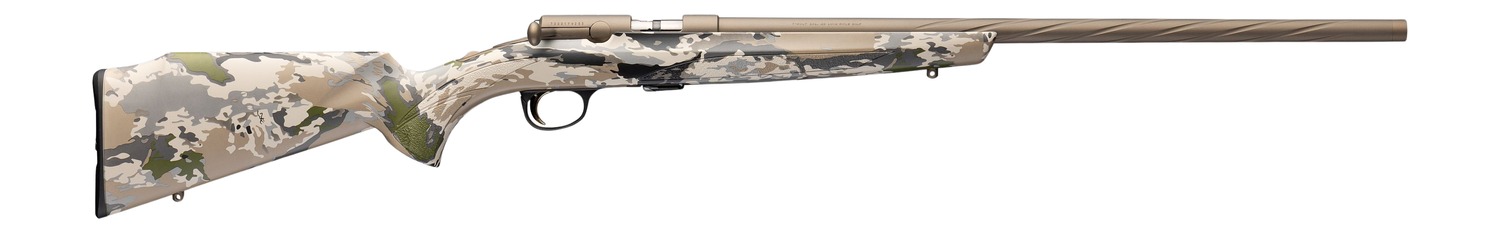 Browning 025260204 T-Bolt Speed 22 WMR 10+1 22" Smoked Bronze Cerakote Spiral Fluted Threaded Barrel, Smoked Bronze Cerakote Steel Drilled & Tapped Receiver, Ovix Camo Fixed Synthetic Stock, Right Han