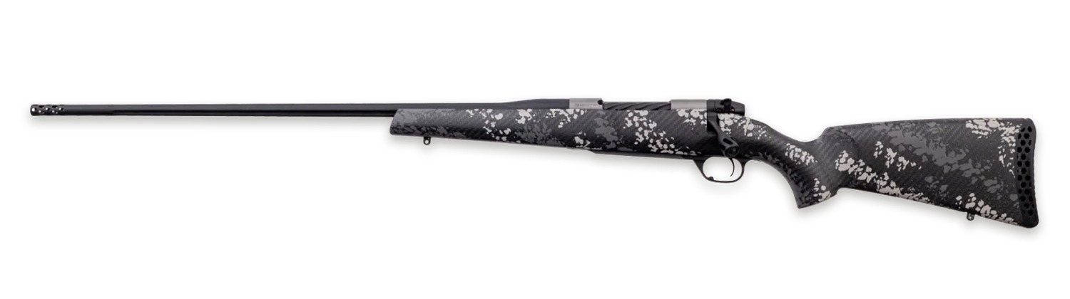 Weatherby MBT20N7MMPL6B Mark V Backcountry Guide TI 7mm PRC 3+1 24" Graphite Black Cerakote Fluted Threaded Barrel, Titanium Drilled & Tapped Receiver, Black w/Carbide Black Accents Fixed Peak 44 Blac