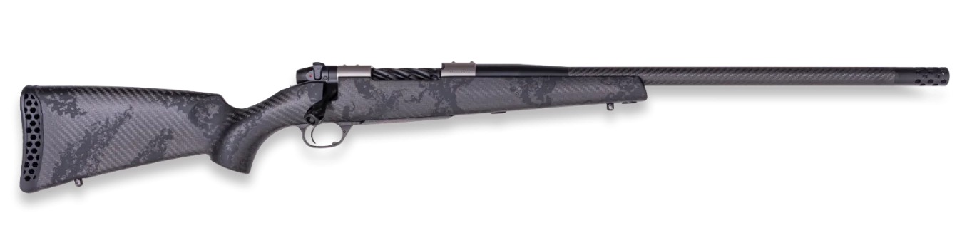 Weatherby MGT01N257WR6B Mark V Backcountry Guide TI 257 WBY Mag 3+1 24" Graphite Black Cerakote Fluted Threaded Carbon Barrel, Titanium Drilled & Tapped Receiver, Exposed Carbon w/Carbide Black Accent