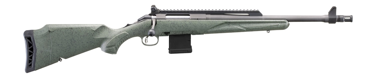 Ruger American Generation II Scout Rifle 5.56mm 10rd Magazine 16.1 Threaded Barrel Leaf Green Stock
