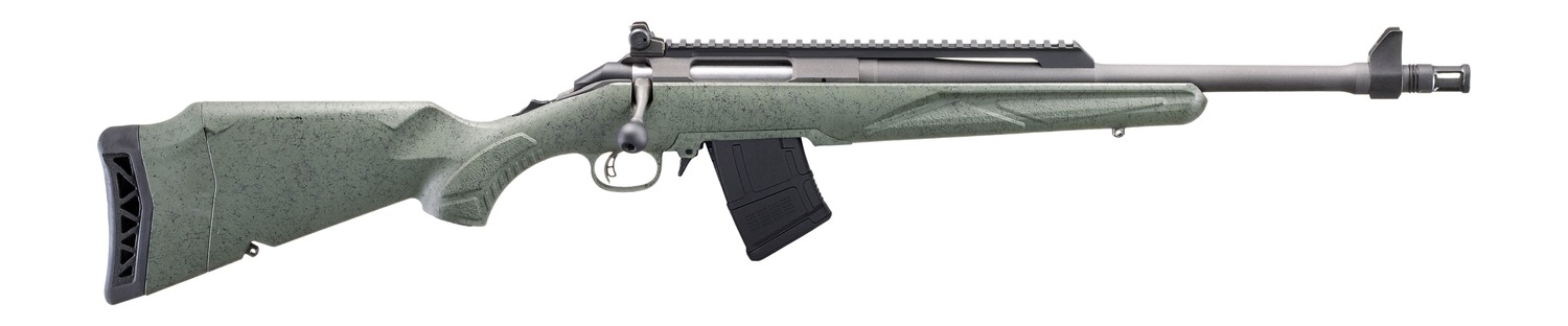 Ruger American Generation II Scout Rifle 7.62x39mm 10rd Magazine 16.1 Threaded Barrel Leaf Green Stock
