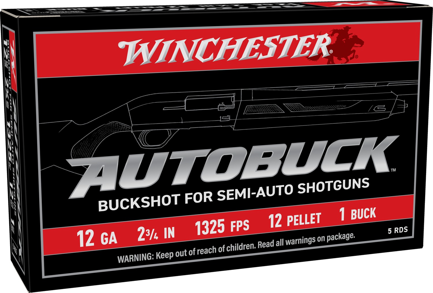WIN USAB121  12G 2-3/4 BKSHOT 1              5/50