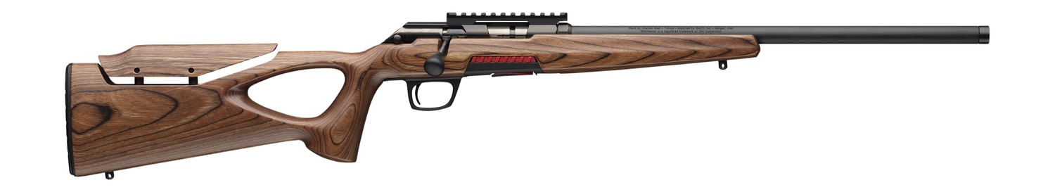 Winchester Repeating Arms 525228270 Xpert Target 17 HMR 9+1 18" Matte Black Threaded Barrel, Matte Black Steel Receiver w/Picatinny Rail, Brown Thumbhole w/Adjustable Comb Laminate Stock