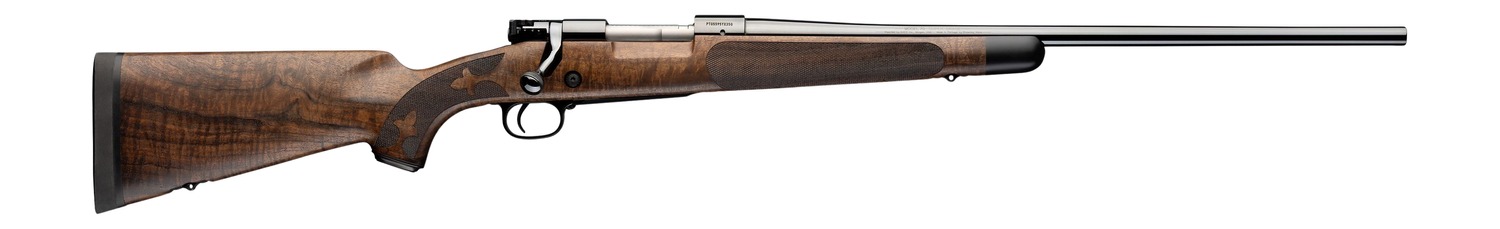 Winchester Repeating Arms 535248220 Model 70 Super Grade 308 Win 5+1 22" Blue Polished Target Crown Barrel, Blue Polished Steel Drilled & Tapped Receiver, Gloss AAA Claro Walnut Fixed Stock, Right Han