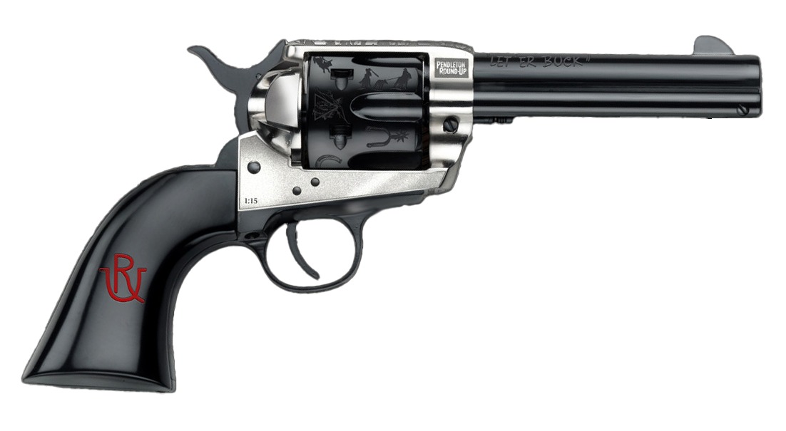 Pietta Pendleton Revolver 357 Mag 4.75 in. BLKw/Engraved FM/BRL/CYL 6 rd.