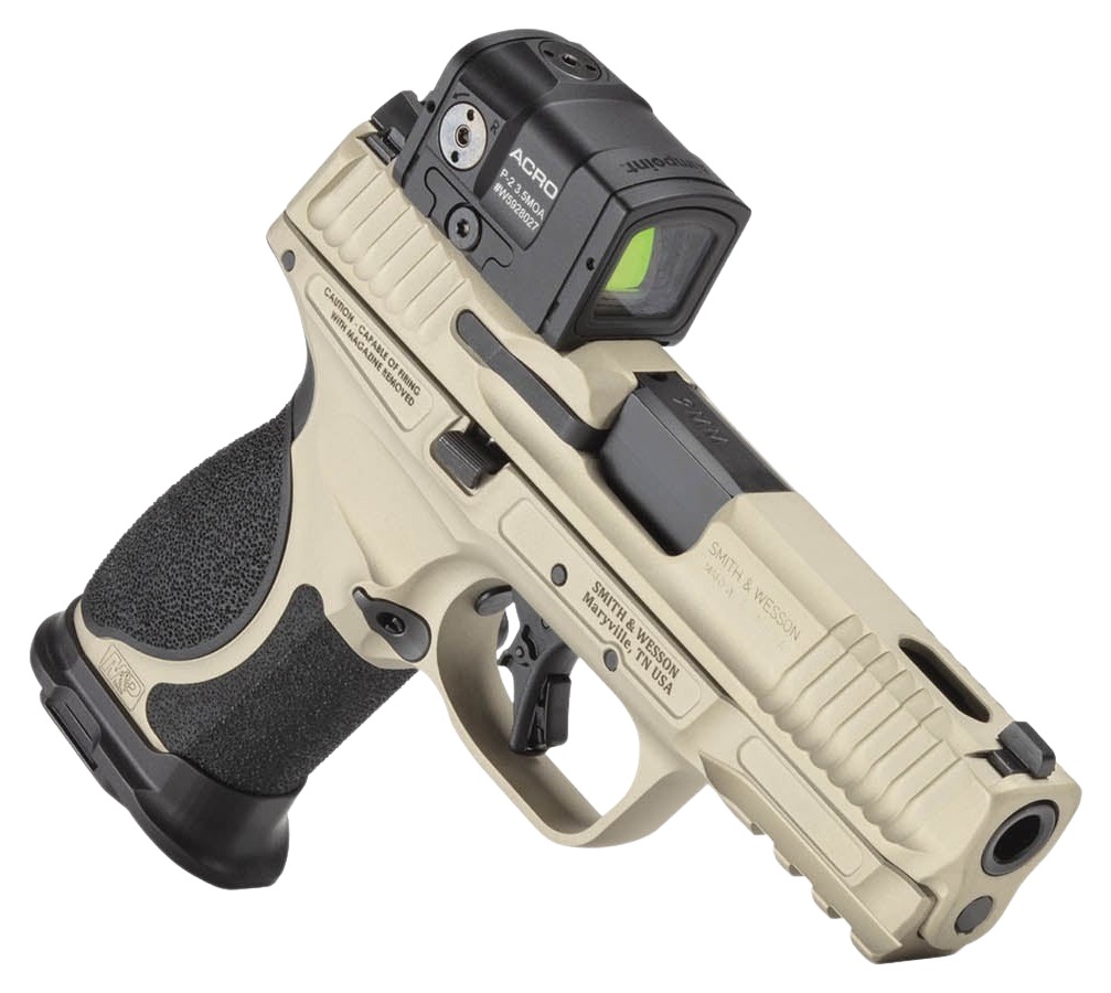 Smith Wesson MP9 M2.0 Spec VI Bundle 9mm 4 in. 15+1 Champagne Cerakote Aimpoint ACRO P-2 - Superbly Equipped 2 Smith Wesson MP9 M2.0 Spec VI Bundle 9mm 4 in. 15+1 Champagne Cerakote Aimpoint ACRO P-2 - Superbly Equipped - Image 2