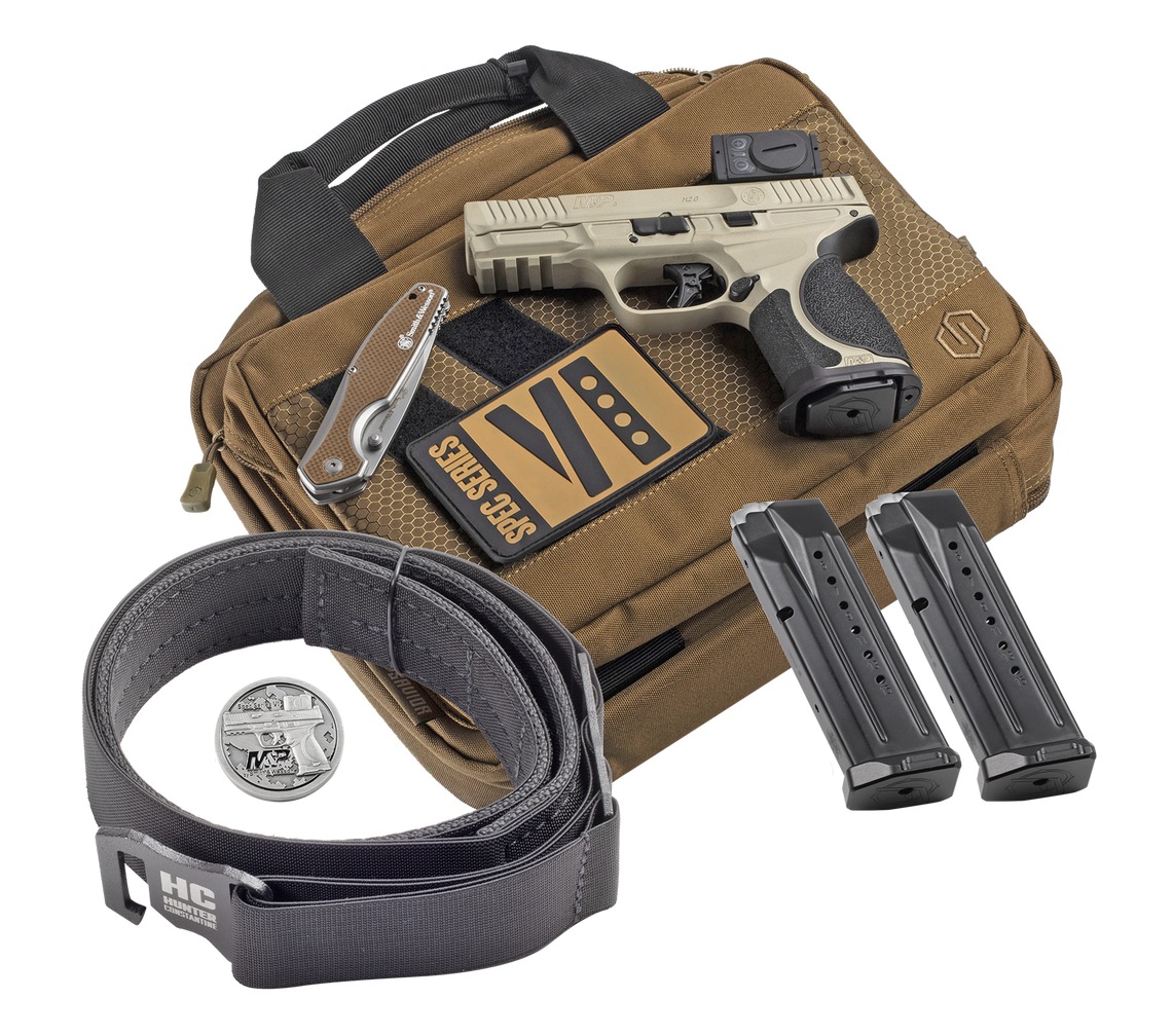 Smith Wesson MP9 M2.0 Spec VI Bundle 9mm 4 in. 15+1 Champagne Cerakote Aimpoint ACRO P-2 - Superbly Equipped 3 Smith Wesson MP9 M2.0 Spec VI Bundle 9mm 4 in. 15+1 Champagne Cerakote Aimpoint ACRO P-2 - Superbly Equipped - Image 3