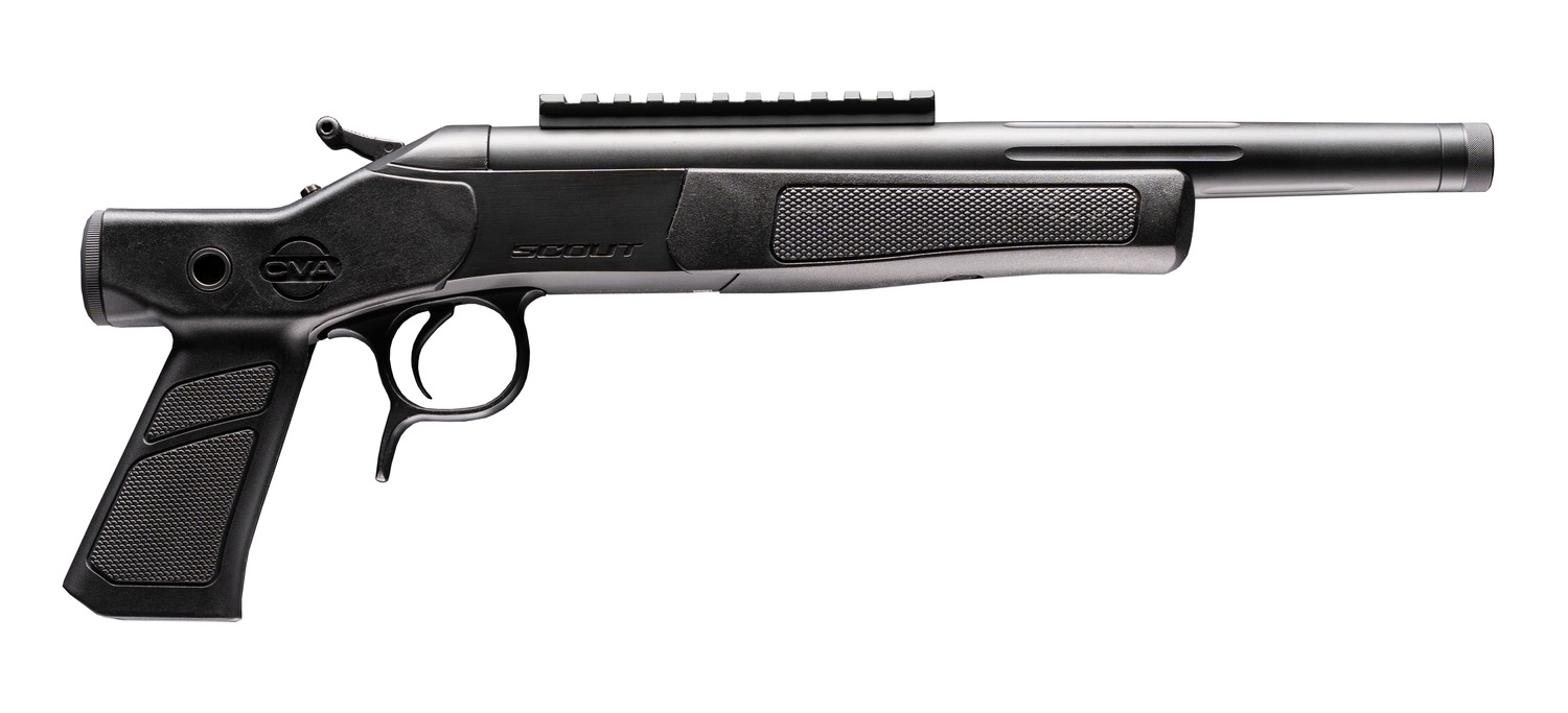 CVA CP804 Scout XP 350 Legend 1rd 11.50" Matte Stainless Steel Fluted Threaded Barrel, Picatinny Rail, Graphite Black XP Pistol Grip