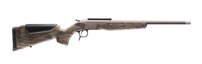CVA CR4918RTL Scout Spur 410 Gauge 1rd Patriot Brown Cerakote Steel barrel & Receiver w/Picatinny Rail,  Realtree Legacy Synthetic Stock