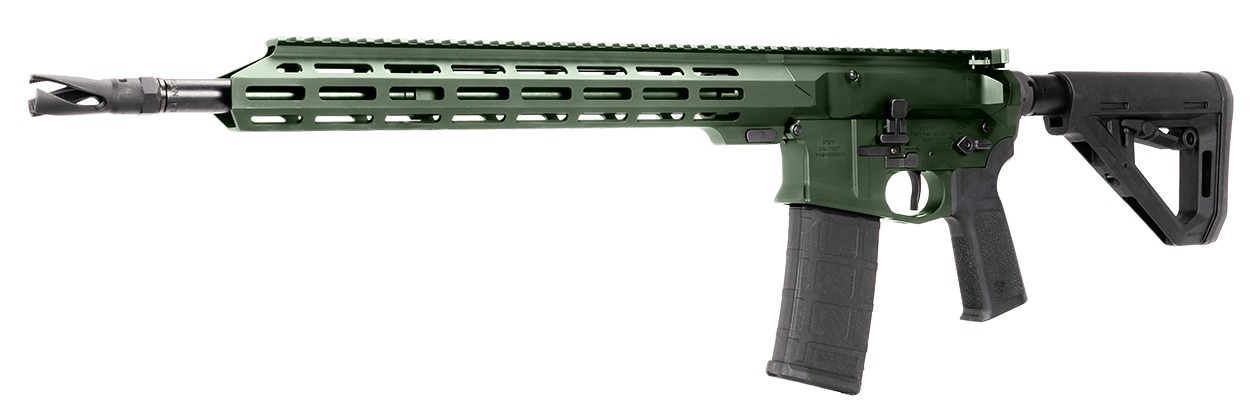 US Palm RI00010001ADN Cat4 Storm 5.56 NATO 30+1 16" Black Threaded Barrel, Green Receiver w/Picatinny Rail, M-LOK Handguard, Adjustable Black Polymer Stock, Reduced Angle Grip, Ambidextrous