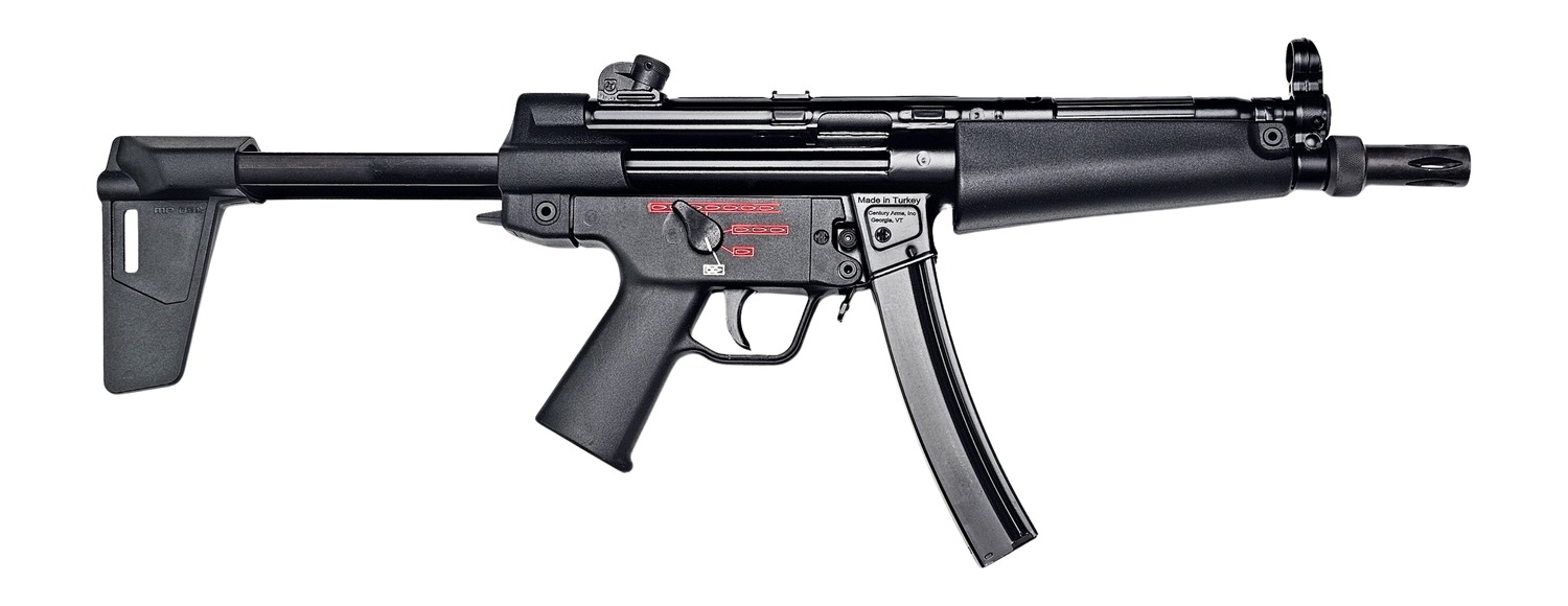 Century Arms HG6034NBN AP5 Navy 9mm Luger 30+1 8.50" Manganese Phosphate Threaded Barrel, Black Lacquer Over Manganese Phosphate Steel Stamped Receiver, Pistol Brace, Black Navy Style Grip