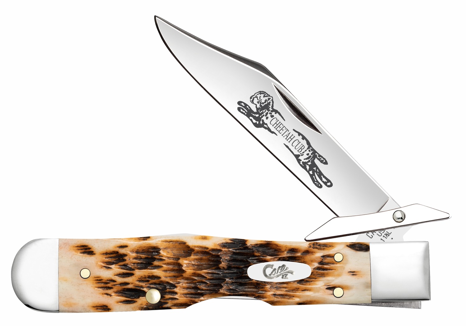 Case Cheetah Cub Amber Bone Knife