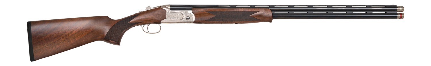 Mossberg 75492 Gold Reserve  28 Gauge Break Open 3" 2rd 28" Blue Polished Over/Under Vent Rib Barrel, Silver w/Engraved Scroll & Gold Inlay Receiver, Grade A Walnut Stock
