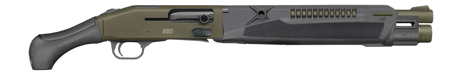 Mossberg 83012 990 Aftershock SPX Semi-Auto 3" 5+1 14.75" OD Green Cerakote Integrated Heat Shield Barrel & Drilled & Tapped Receiver, Black Polymer Grip